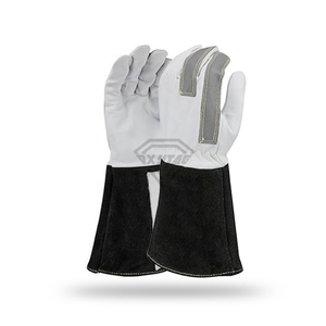 Custom Leather Welding <b>Gloves</b> Heat Resistant Cowhide Safety Work <b>Gloves</b> <b>Long</b> Cuff Protective Industrial Hand <b>Gloves</b> - Product Image 2