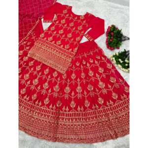 Ropa de Diseño India y Pakistaní, Elegante Top Lehenga y Dupatta con Bordado Chino - Product Image 5