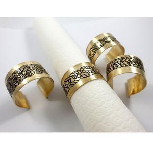 Ensemble d'anneaux de serviette en laiton massif de haute qualité, décoration de table de luxe pour la maison, les dîners, les mariages et les hôtels - Product Image 4