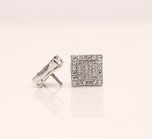 Iced Out <b>Square</b> <b>Earrings</b> 925 Sterling Silver VVS Moissanite <b>Diamond</b> Luxury Bling Hip Hop Unisex Wear <b>Earring</b> For Everyday - Product Image 5