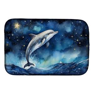 Alfombrilla de secado de platos Dolphin Starry Sea, encimera absorbente de 14x21 \ ", almohadilla de escurridor de platos de cocina Multicolor - Product Image 1