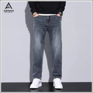 Aifran Jeans de Mezclilla para Hombre de Alta Calidad, Corte Ajustado, Elásticos, Azules y Negros, Precio de Fábrica al por Mayor - Product Image 2