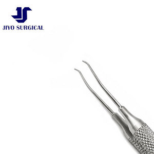 Pinces chirurgicales oculaires professionnelles Colibri 4 1/8 po avec précision de 0,12 mm, embouts à 1×2 dents orientés à 45 degrés et manche rond - Product Image 2