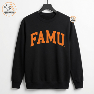 Bulk Custom Sublimation Ribbing FAMU College Style Sweatshirt Unisex <b>Thick</b> <b>Fleece</b> Winter Pullover 100% Cotton 370g O-Neck - Product Image 1
