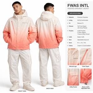 Unisex Hooded Gradient Color Windbreaker <b>Jacket</b> B2B Lightweight Streetwear Y2K Breathable <b>Jackets</b> OEM Wholesale men's <b>jackets</b> - Product Image 3
