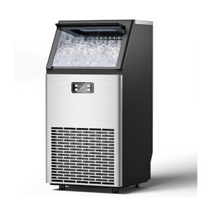 เครื่องทำน้ำแข็งเชิงพาณิชย์, เครื่องทำน้ำแข็งใต้เคาน์เตอร์ 100 ปอนด์/24 ชม. พร้อมช่องเติมน้ำ 2 ทาง, ที่เก็บน้ำแข็ง 33 ปอนด์, สแตนเลสสตีล - Product Image 1