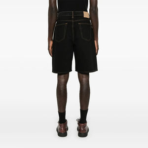 Shorts en jean délavé noir surdimensionné pour hommes, style streetwear, en coton, coupe baggy, vente en gros - Product Image 4
