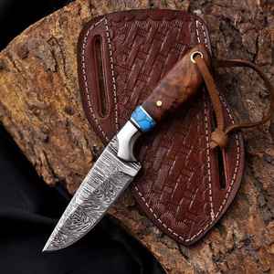 Couteaux de chasse et de camping à lame fixe de haute qualité pour l'extérieur, couteaux Bowie à manche en bois, couteau de chasse, couteau à dépecer, couteau de tous les jours - Product Image 5