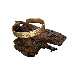 Gold plated Designer Handmade Hammered Statement Cuff and Bangle unique trendy product for women SKU6937