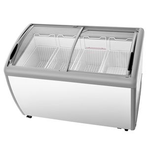 Congelatore verticale mobile commerciale da 12,8 piedi cubi per gelati, con vetrina espositiva, temperatura regolabile da -19 a 3°F, congelatore e frigorifero a 4 fili. - Product Image 1