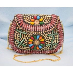 Pochette de soirée élégante en alliage antique pour femme, accessoire de mode en cristal - Product Image 1