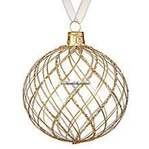 Boule de Noël décorative à thème royal en acier inoxydable, finition dorée, vierge pour sublimation, accent de Noël - Product Image 6
