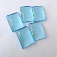 Quartz bleu naturel de qualité AAA, cabochon rectangulaire à dos plat, pierre précieuse calibrée en vrac pour la fabrication de bijoux, certifiée, tailles 4mm-16mm