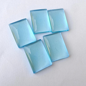 Pierre précieuse calibrée en quartz bleu AAA+ rectangulaire, cabochon à dos plat, pour la fabrication de bijoux, toutes tailles disponibles - Product Image 5