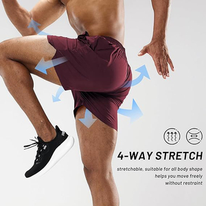 กางเกงขาสั้นออกกำลังกาย Shine Tape Dark Hours Grip Strip Inside Band Stops Top Rise Close Shape สำหรับผู้ชาย เหมาะสำหรับวิ่ง ฟิตเนส และการฝึกซ้อม - Product Image 3