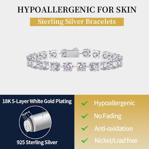 Elegant Design Moissanite Tennis Bracelet with High Clarity Stones for <b>Men</b> Women Bridal Jewelry Engagement and Special Occasions - Product Image 2