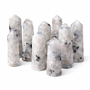 Obelisco de Piedra Lunar Arcoíris Natural Chakralume, Cristal con Destello Azul, Piedra Curativa, Reiki, Meditación, Decoración Energética, Hecho a Mano, Feng Shui - Product Image 1