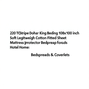 220 TC Stripe Dohar King Bedding 108x108 Inch Soft Lightweight Cotton Fitted Sheet Mattress Protector <b>Bedspread</b> for Hotel Home - Product Image 2