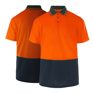 Men's Orange Navy Solid Short Sleeve for Shirt Plus Size Casual Knitted Polyester Eco-Friendly Breathable <b>Canvas</b> - Product Image 1