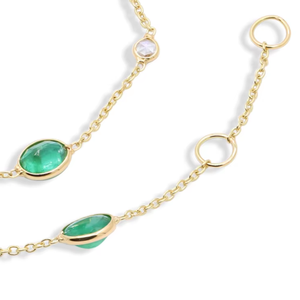 Natural Precious Emerald and Diamond Gemstone 18k <b>Solid</b> Yellow <b>Gold</b> Handmade Tennis Bracelets Jewelry <b>Gold</b> Plated for Wholesale - Product Image 6