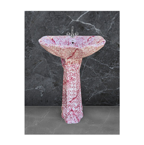 Lavabo Ovalado de Cerámica Brillante Ecológico de Lujo SANSO con Pedestal y Garantía de 5 Años para Uso Hotelero y Residencial - Product Image 1