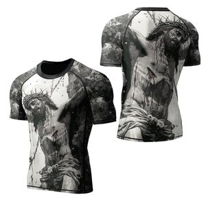 Vente en gros de rashguards unisexes personnalisés UPF 50, protection UV par sublimation, séchage rapide, compression, polyester, OEM, vente en gros OEM - Product Image 1