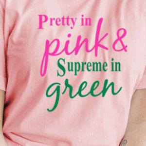 Camiseta Pretty in Pink Supreme en verde, camiseta de algodón de manga corta, top informal a la moda para mujer, ropa griega cómoda de verano - Product Image 6
