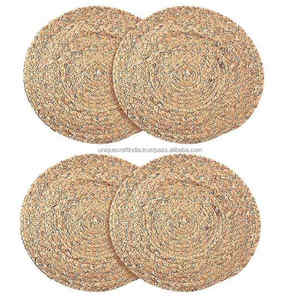 Posavasos de mimbre natural tejido a mano para decoración de mesa ecológica y rústica Juego de 6 posavasos que incluye caja - Product Image 4