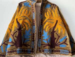 Handmade Suzani Velvet Short <b>Jackets</b> Embroidery Coat Suzani <b>Jackets</b> Handmade Festival <b>Wedding</b> Coat | Duster Floral Outerwear - Product Image 5