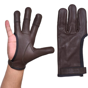 Archery Gloves OEM Manufacturer Custom Logo Private Label Four Way Waterproof Three Finger Shooting Gloves Drawstring Closure - Product Image 1