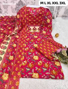 Colección de Kurti-Pantalón-Dupatta de Algodón Pesado con Estampado y Bordado de Calidad de Exportación India, Moda Femenina, Compra en Línea en India - Product Image 3