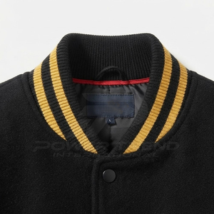 Stylish Varsity <b>Winter</b> <b>Jacket</b> for Men Classic Design Stand Collar Front Logo Soft Lining Comfortable Fit Perfect for Casual Wear - Product Image 3
