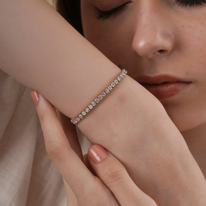 Pulsera de Diamantes Redondos Brillantes de Lujo, Cultivados en Laboratorio, Calidad VVS2, Pulsera Clásica de Diamantes en Línea, Joyería Fina y Elegante - Product Image 3