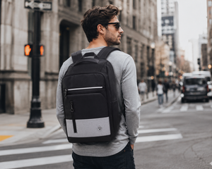 High End Custom Logo 1072 Laptop <b>Backpack</b> GPS USB Leisure Waterproof 14 Inch Business Men PVC/Nylon 13L <b>Large</b> Capacity RFID - Product Image 5