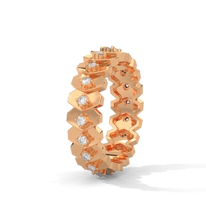 Rose Gold Tone Zircon Hoop Earrings Honeycomb Claw Set <b>Titanium</b> Ear Jewelry for Wedding Party Gift - Product Image 2