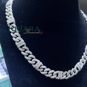 Men's Rhodium Plated 14k Gold Plated S925 Silver Lab Grown Diamond <b>Statement</b> <b>Necklace</b> Round Brilliant Cut Hiphop Link Chain - Product Image 6