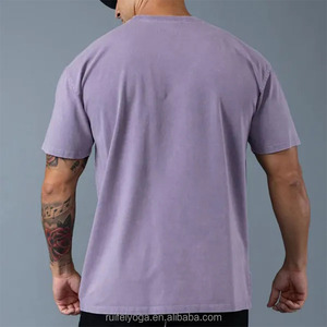 เสื้อยืดกีฬาผู้ชายผ้าฝ้ายแท้ 100% ทรงโอเวอร์ไซส์ เนื้อนุ่ม แบบเรียบ - Product Image 6