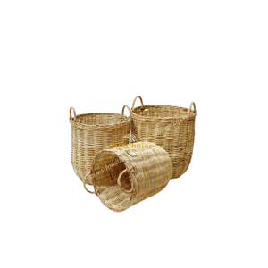 Natural Rattan <b>Basket</b> Handmade Woven Storage <b>Basket</b> Eco Friendly Home Organizer for Wholesale Supply - Product Image 3