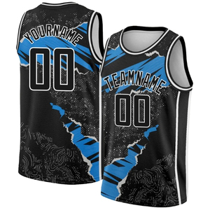 Camiseta de Baloncesto para Hombre con Número |   Camiseta Individual para Juegos o Entrenamientos |   Negro/Blanco - Product Image 1