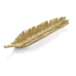 Feather Leaf Shape Aluminum Serving Dish Gold Finish Food Serving Dish Home Kitchenware Tabletop Dry Fruit Snacks <b>Platter</b> - Product Image 1