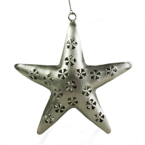 Ornements étoiles décoratifs argentés, décoration de Noël, sommet de sapin, fête festive, maison, Noël - Product Image 2