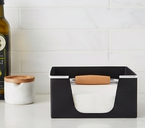 Porte-serviettes en acier inoxydable noir avec un design élégant en peinture poudrée, parfait pour la table, les ustensiles de cuisine et la décoration de mariage - Product Image 5