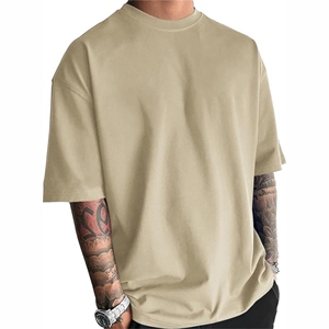 เสื้อยืดแขนสั้นทรงหลวมโอเวอร์ไซส์สำหรับผู้ชาย ผ้าคอตตอน 100% คุณภาพสูง น้ำหนัก 230 กรัม ผ้า Worsted อย่างดี ป้องกันการเป็นขุย - Product Image 5