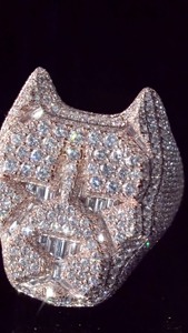 Anillo de Compromiso y Boda de Plata de Ley 925, Estilo Hip Hop, con Incrustaciones de Diamantes de Imitación VVS, Unisex, Pasa el Test de Diamantes, HUMERA - Product Image 2