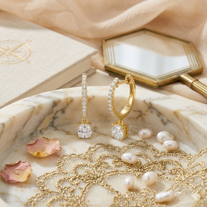 Pendientes de Aro de Oro Amarillo Real de 10k con Diamante Cultivado en Laboratorio de Corte Cojín, Joyería Elegante para Boda y Compromiso para Mujer, Diseño Moderno, Regalo - Product Image 6