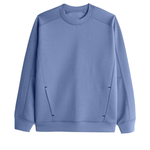 เสื้อสเวตเชิ้ตผ้าฟลีซตัวใหญ่ คอกลมลำลอง ผ้าขัดเนื้อนุ่ม ไหล่ตก ทรงหลวม - Product Image 1