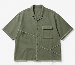 เสื้อเชิ้ตทำงานแขนสั้นคุณภาพสูงสำหรับผู้ชาย ทรงปกติ - Product Image 5