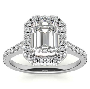 <b>Emerald</b> Cut Moissanite <b>Ring</b> 925 Sterling <b>Silver</b> 18K Gold Plated Luxury Solitaire Engagement Wedding Promise Bridal <b>Ring</b> - Product Image 1