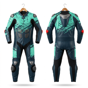 Traje de Motociclismo de Cuero para Hombre, Manga Larga, con Protección CE, Impresión por Sublimación, Transpirable, para Todas las Estaciones - Product Image 1