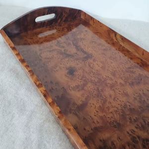 Large Handmade Wooden Tray Made From Burl Thuya Wood Decorative Serving Tray With Handles <b>Rustic</b> Tray For <b>Coffee</b> <b>Table</b> Gift - Product Image 1